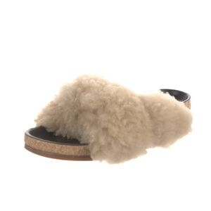 CHLOÉ Leather Shearling Slides Women's Size: 8